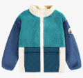 Souris Mini Sherpa Turquoise And Blue Color Block Vest With High Collar Supply