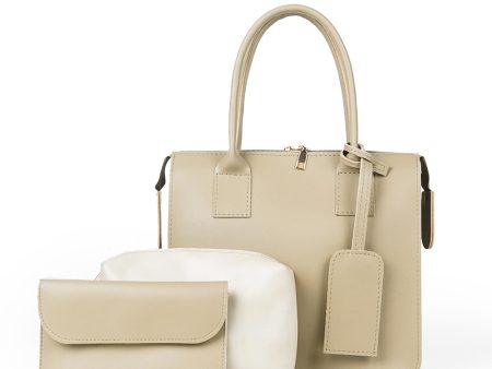 Clever set of 3 Bag Beige Discount