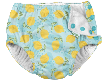 Green Sprouts Snap Swim Diaper Aqua Dot Lemons 12mo Online Hot Sale