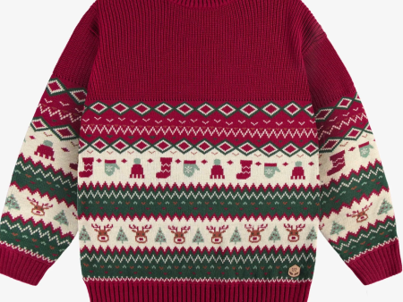 Souris Mini Knit Sweater with Colorful Holiday Pattern Online Sale