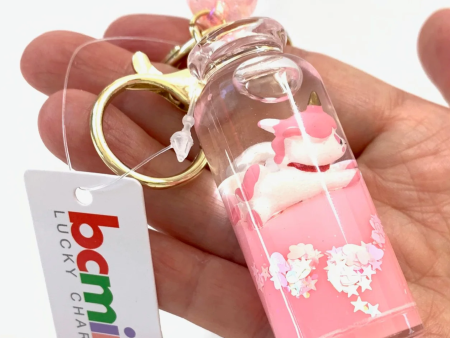 Unicorn Love Floaty Bottle Keyring Fashion