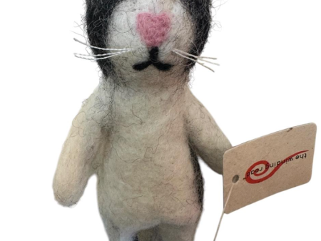 The Winding Road Black And White Cat Finger Puppet For Sale