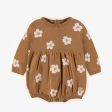 Souris Mini Light Brown Puffy One-Piece Knit Flower Pattern Size 6-9m Hot on Sale