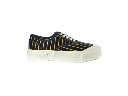 GOOD NEWS LONDON Hurler 2 Low - Navy Yellow Stripe For Cheap