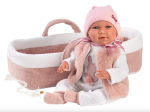 Llorens 16.5  Articulated Crying Newborn Doll Opal with Carrycot Fashion