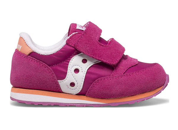 Saucony Baby Jazz Hook & Loop Sneaker Fuchsia   Coral   White Online Sale