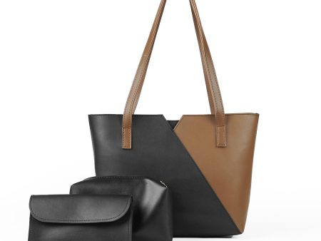 Criss Cross Bag set of 3 Black & brown Cheap