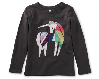 Tea Collection Rainbow Unicorn Graphic Tee Pepper For Sale