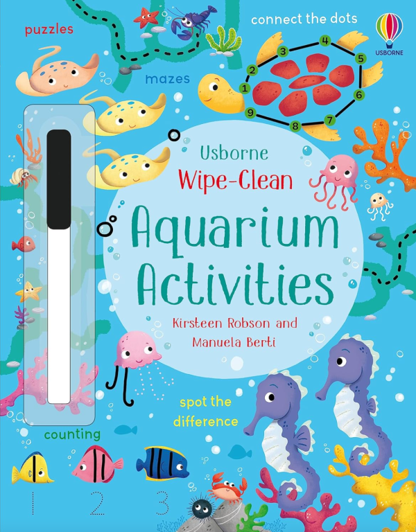 Usborne Wipe-Clean Aquarium Activities Paperback Book Online Sale