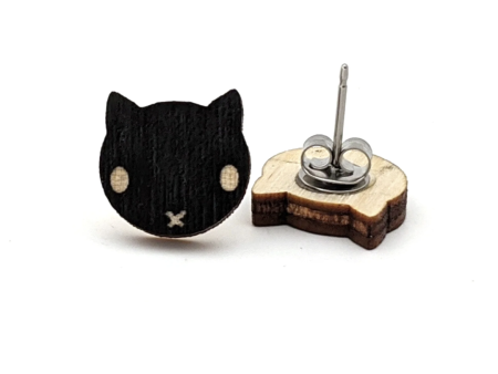 Unpossible Cuts Cat Earrings - Black Cat Sale