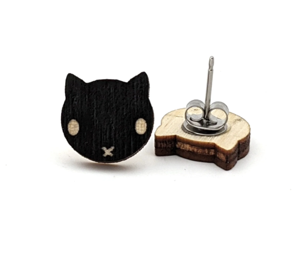 Unpossible Cuts Cat Earrings - Black Cat Sale