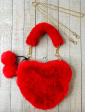 Sparkle Sisters Furry Heart Purse Red Online Hot Sale