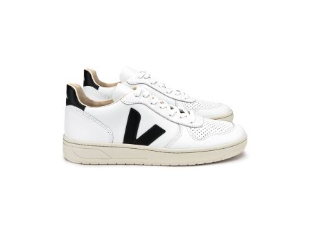 VEJA V-10 - Leather White Black on Sale