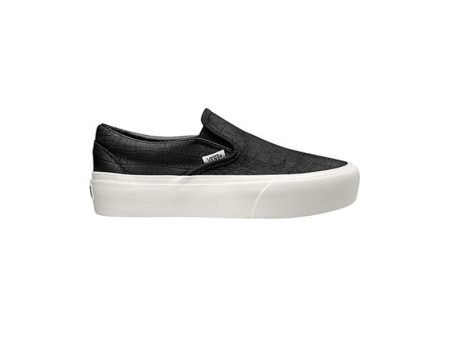 VANS Slip On Embossed Platform - Black   White Online Hot Sale