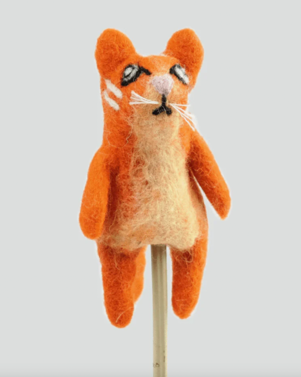 The Winding Road Felt Finger Puppet Orange Cat For Sale