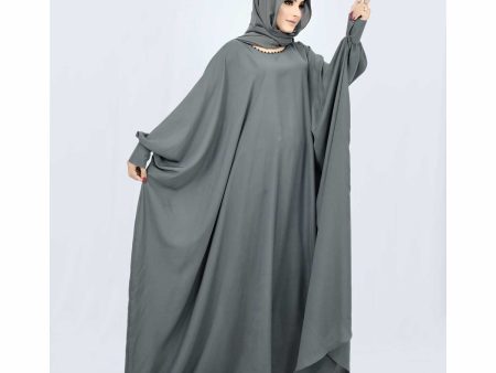 Cuff Sleeve Abaya (Grey-006) Sale