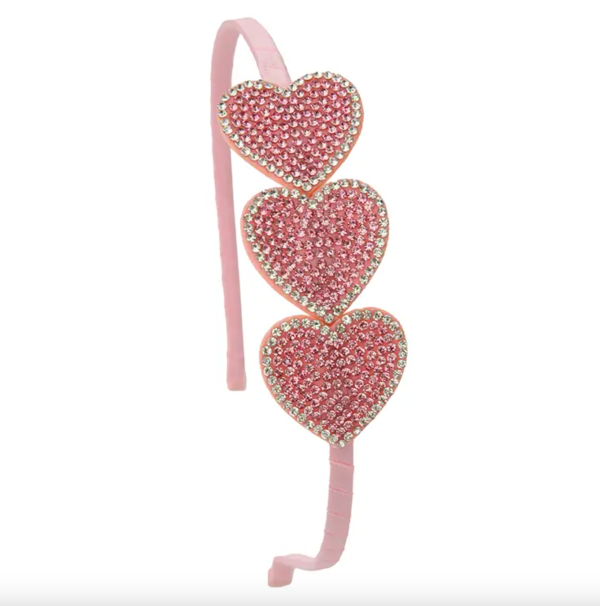 Sparkle Sisters Pink Rhinestone Heart Headband on Sale