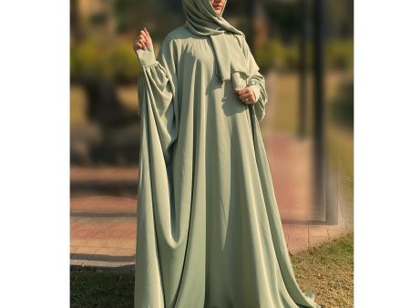 Cuff Sleeve Abaya (Pastel-006) Discount