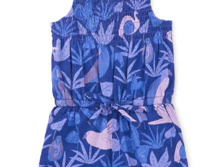 Tea Collection Smocked Sleeveless Romper Frida s Animales In Tonal Blue Online now