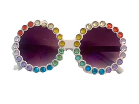 Sparkle Sisters Rhinestone Sunglasses White Sale