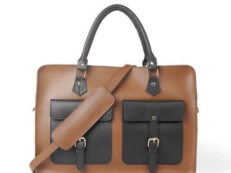 Buckle Laptop bag Brown & black on Sale