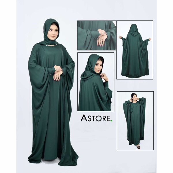 Cuff Sleeve Abaya (Emerald Green-006) For Cheap