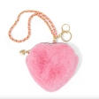 Zomi Gems Valentiner s Day Fuzzy Heart Wristlet Coin Purse Pink Supply