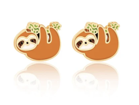 Girl Nation Playful Sloth Cutie Stud Earrings For Sale