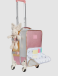 State Bags Metallic Mini Logan Suitcase Pink Silver For Discount