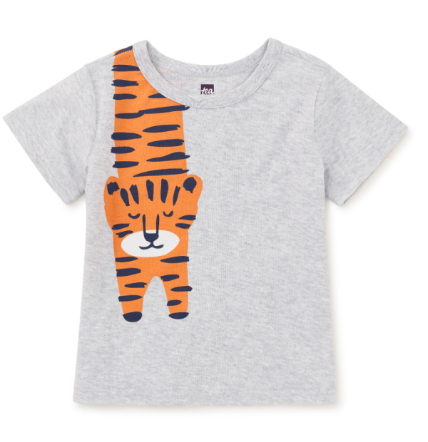 Tea Collection Tiger Turn Baby Graphic Tee Light Grey Heather For Cheap