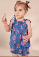 Tea Collection Tie Shoulder Baby Set Wavy Plumeria Size 6-9m Hot on Sale