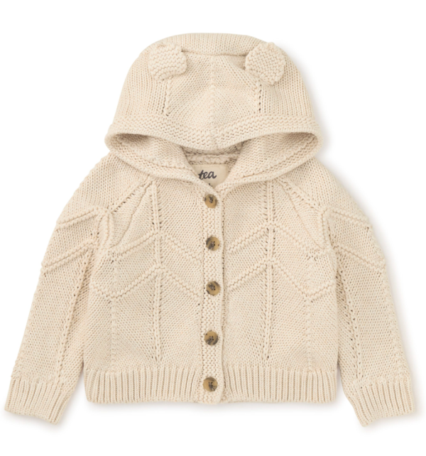 Tea Collection Creature Comfort Baby Cardigan Oatmeal Heather Hot on Sale