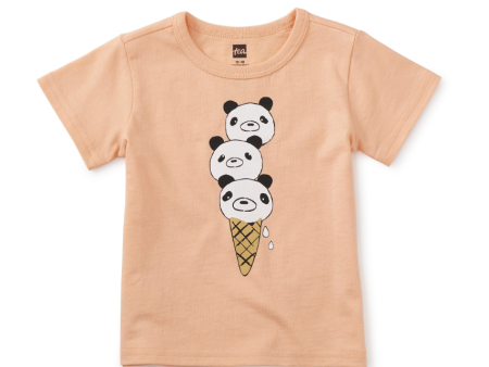 Tea Collection Panda Cone Baby Graphic Tee Salmon on Sale