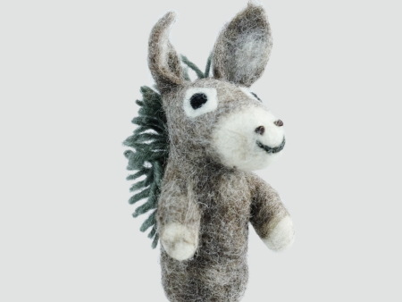 The Winding Road Brown Grey Donkey Finger Puppet on Sale