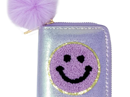 Zomi Gems Shiny Happy Face Smile Wallet Purple For Cheap