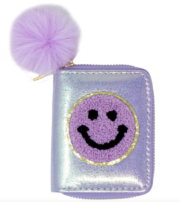 Zomi Gems Shiny Happy Face Smile Wallet Purple For Cheap