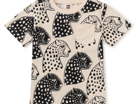 Tea Collection Printed Pocket Tee Block Print Jaguar on Sale