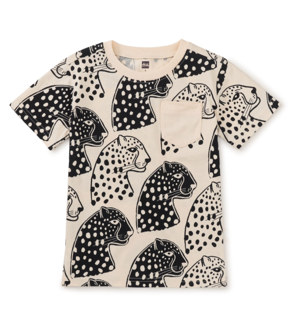 Tea Collection Printed Pocket Tee Block Print Jaguar on Sale