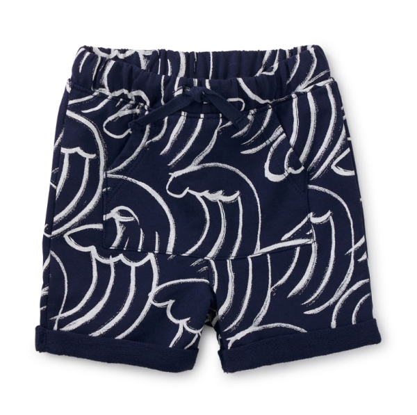 Tea Collection Pocket O  Sunshine Baby Shorts Big Wave Energy In Dark Blue For Discount