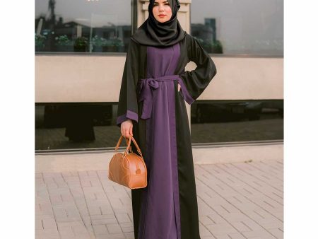 Slay Abaya (Black & Purple) Hot on Sale