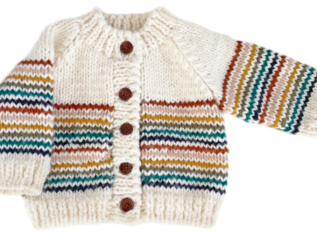 The Blueberry Hill Rainbow Stripe Cardigan Retro Size 4-6y Supply