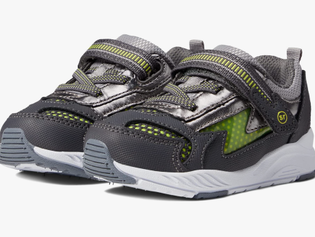 Stride Rite Light Up Zips Cosmic Sneaker Grey Neon on Sale