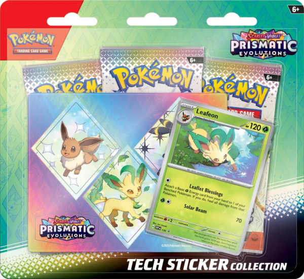 Pokémon Prismatic Evolutions Tech Sticker Collection Leafeon For Cheap