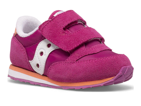 Saucony Baby Jazz Hook & Loop Sneaker Fuchsia   Coral   White Online Sale