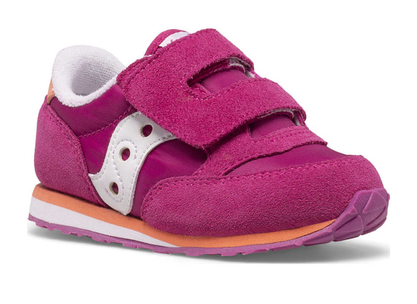 Saucony Baby Jazz Hook & Loop Sneaker Fuchsia   Coral   White Online Sale