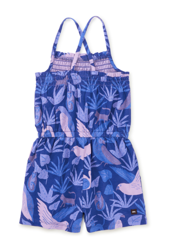 Tea Collection Smocked Sleeveless Romper Frida s Animales In Tonal Blue Online now