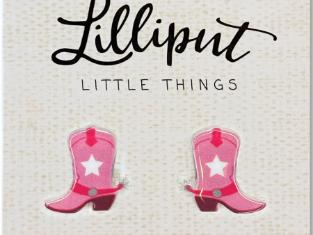 Lilliput Little Things Pink Cowgirl Boot Earrings Sale