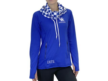 University of Kentucky Funnel Neck Long Sleeve Blue on Sale