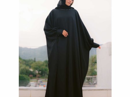 Cuff Sleeve Abaya Black (006) For Cheap