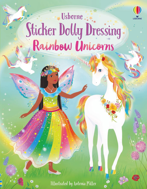 Usborne Sticker Dolly Dressing Rainbow Unicorns Fashion